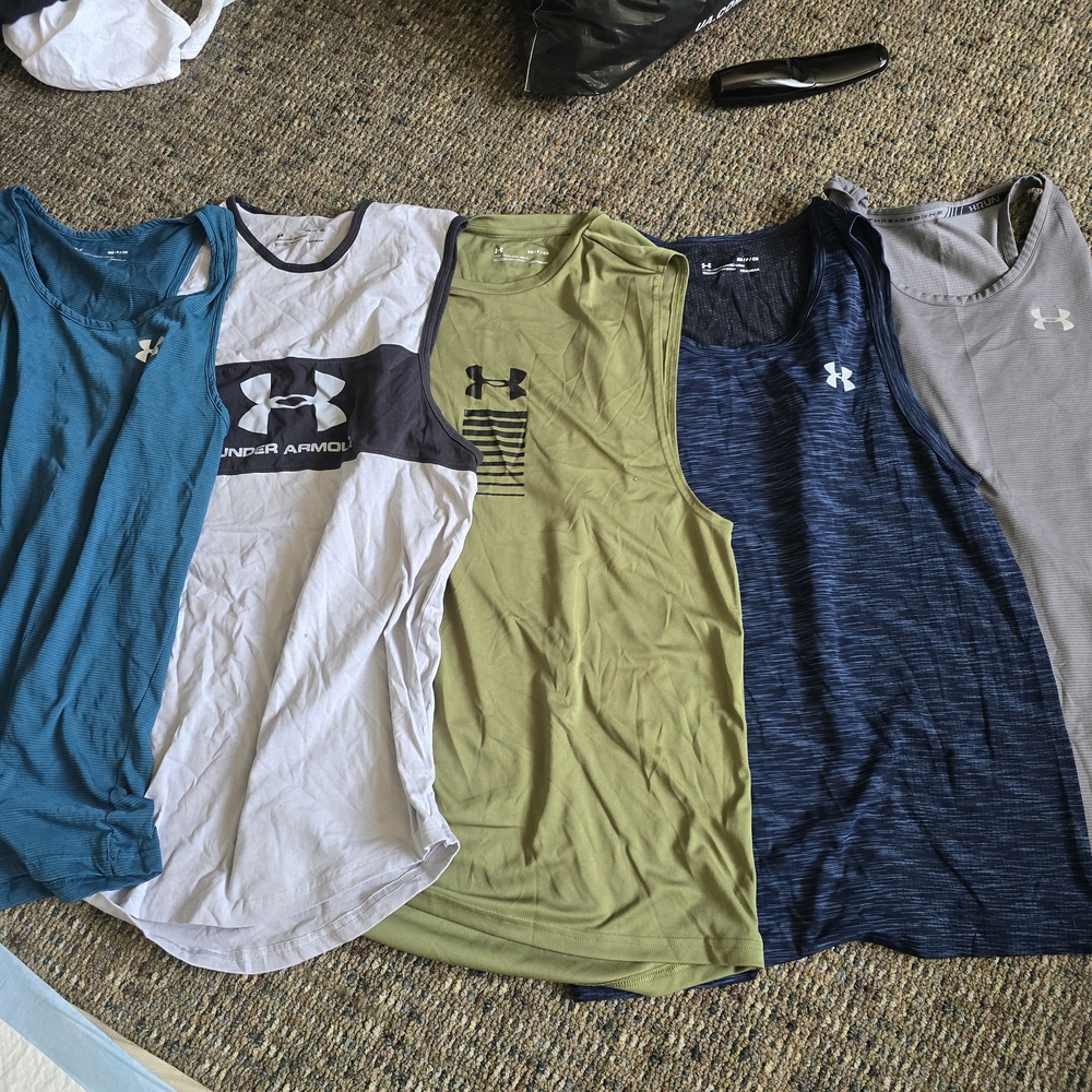 Under Armour Men's Tank Tops in Teal, Olive, Navy, and Gray